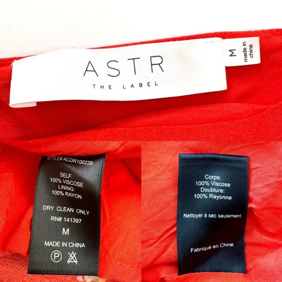 Astr The Label Adjustable Straps Brigette Dress In Atomic Orange Print - Picture 3 of 12